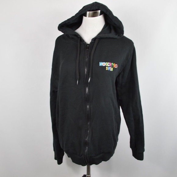Moschino Sweaters - Moschino Swim Full Zip Hoodie Sweater Black Medium
